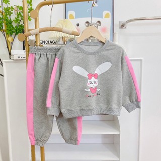 Bộ nỉ da cá thỏ bé gái, bộ nỉ bé gái