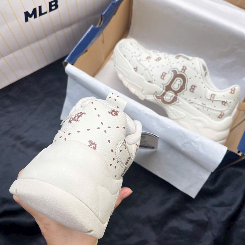 Giầy MLB chunky mono chữ B nâu chất đẹp full hộp