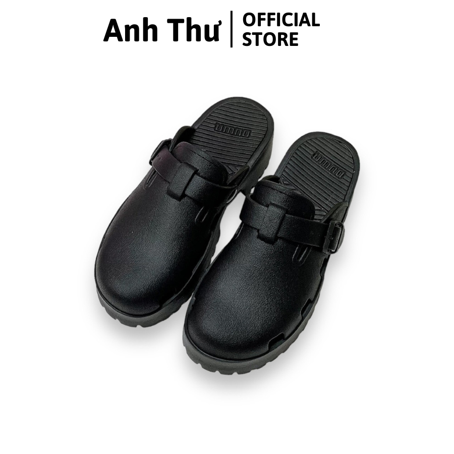Dép sục bít đầu nữ đế cao 5cm chống trượt chất Eva siêu nhẹ mang êm màu Đen Kem Hồng Nâu Nhạt - Dép Anh Thư