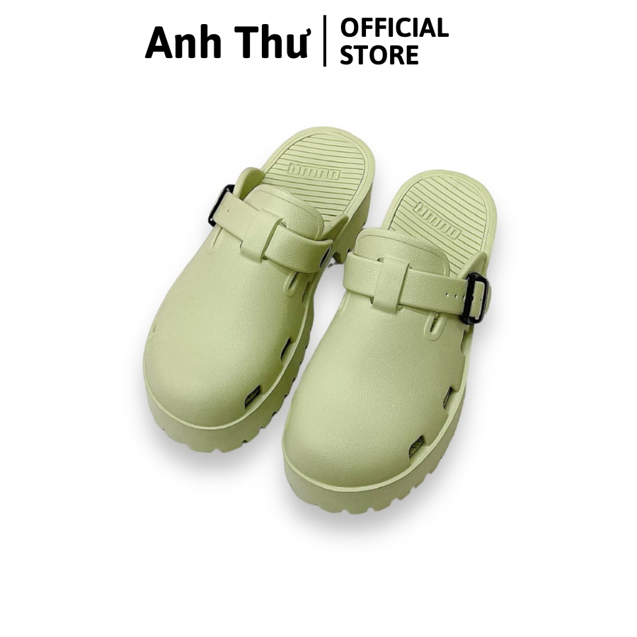 Dép sục bít đầu nữ đế cao 5cm chống trượt chất Eva siêu nhẹ mang êm màu Đen Kem Hồng Nâu Nhạt - Dép Anh Thư