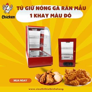 Tủ trưng bày hâm nóng giữ nóng thực phẩm, gà rán KFC,bánh mì loại 1 khay màu đỏ giá rẻ - BẢO HÀNH 12 THÁNG