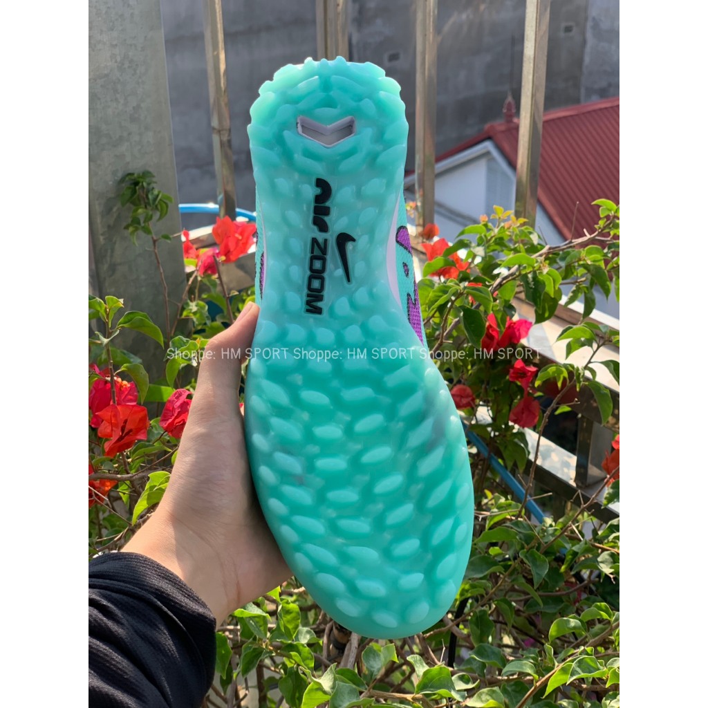 Giày Bóng Đá Mercurial Vapor 15 Elite Xanh Ngọc Gót Tím Cổ Lửng TF.