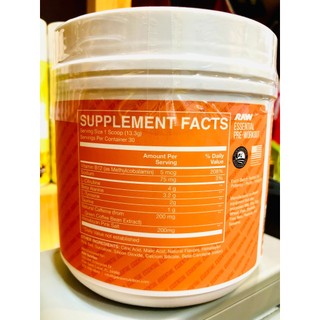 CBUM ESSENTIAL PRE WORKOUT 30SV - RAW NUTRITION- WSPT