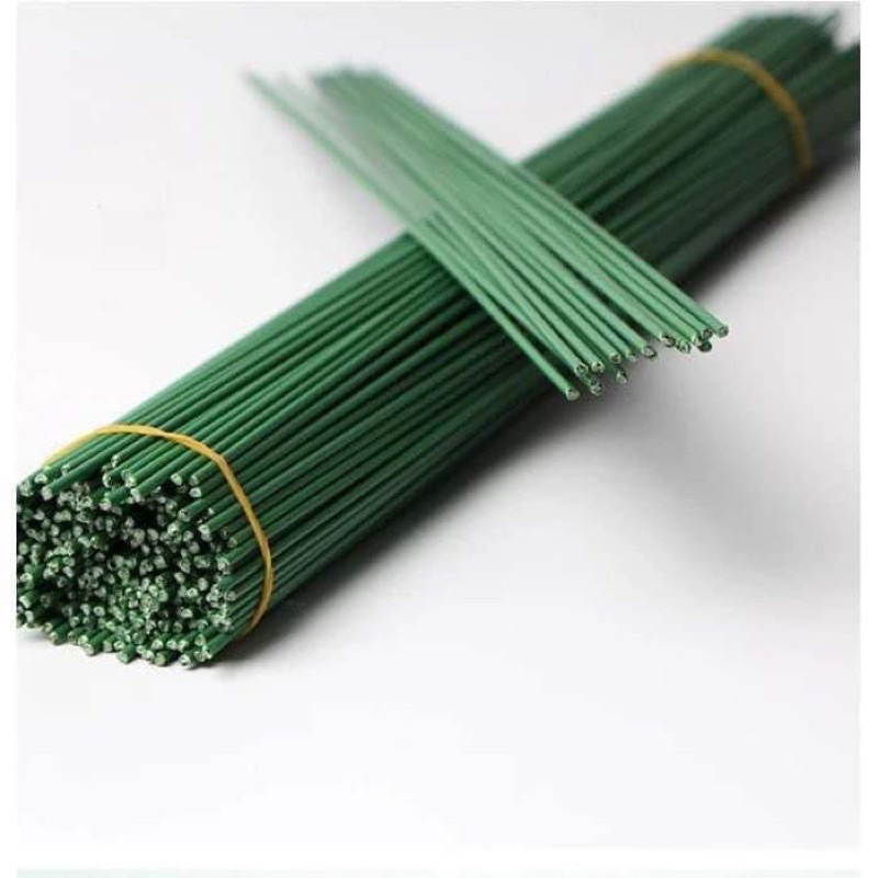 Cây Que kẽm làm hoa | Que kẽm bọc nhựa xanh Dài 40cm làm thân hoa giả, hoa giấy nhún hoa sáp