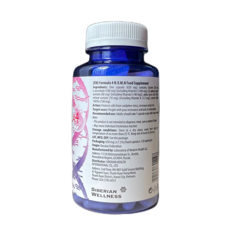 Thực phẩm bảo vệ sức khỏe Formular 4 Siberian chính hãng, Novomin Nga - Date Mới