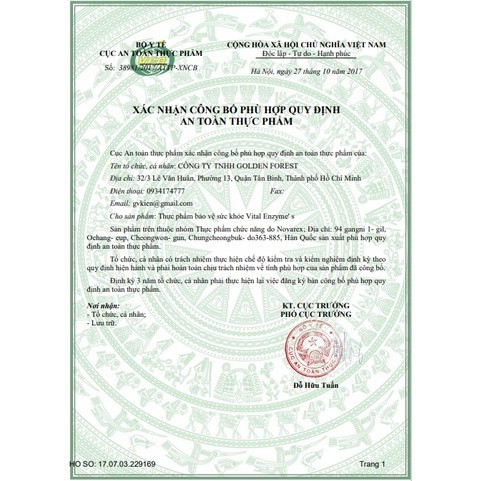 Vital Enzyme's Hàn Quốc, Hàng Chính Hãng, Date Mới