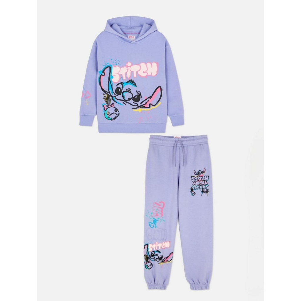 Bộ nỉ tím stick bé gái