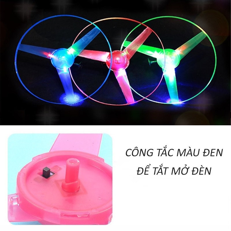 Chong chóng UFO ma thuật, đồ chơi ngoài trời cho bé nhiều Màu Sắc, chong chóng phát sáng tuyệt đẹp