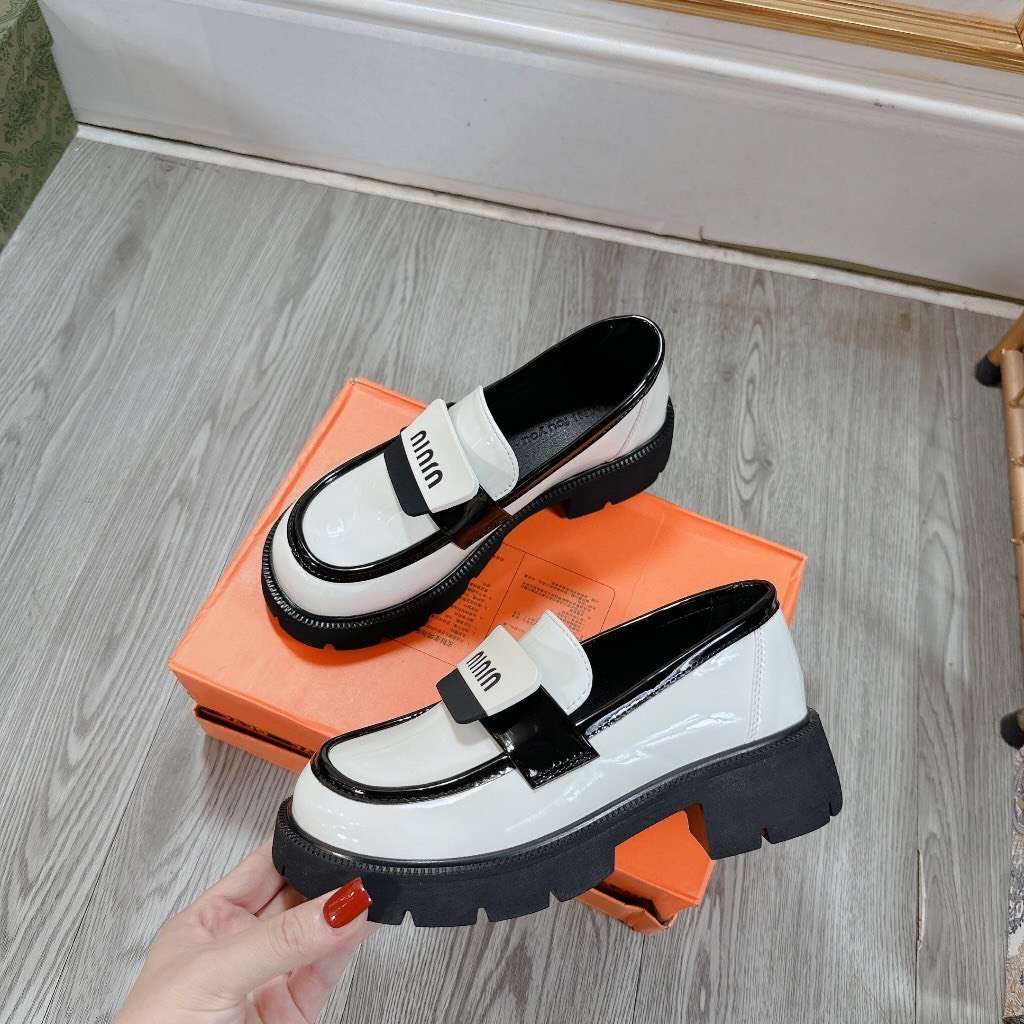 Giày moka cữ đế răng cưa ninin da bóng mềm hàng QCCC