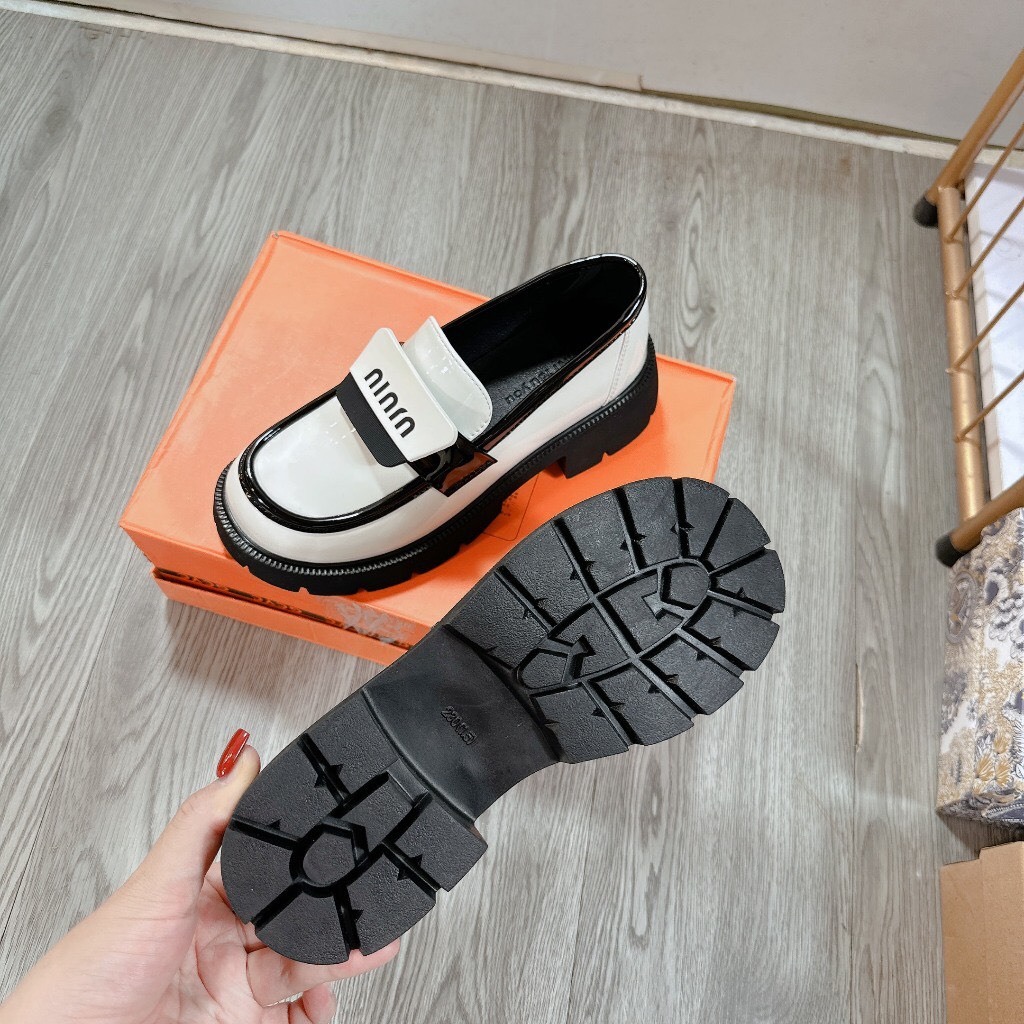 Giày moka cữ đế răng cưa ninin da bóng mềm hàng QCCC
