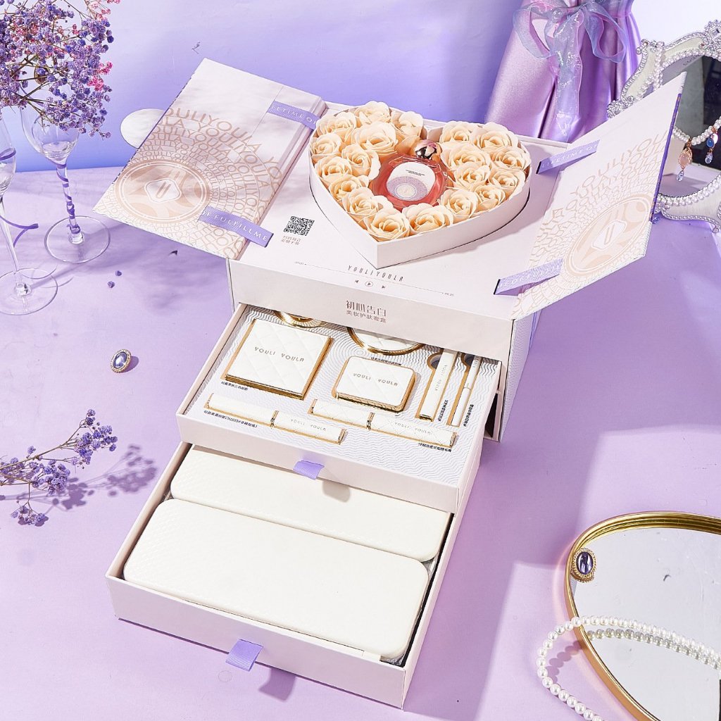 Set bộ trang điểm Youli Youla 3 tầng 11 món tím cao cấp - Miss Xinh
