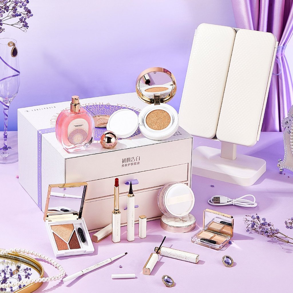 Set bộ trang điểm Youli Youla 3 tầng 11 món tím cao cấp - Miss Xinh