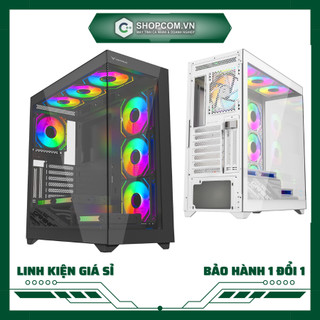 Thùng máy tính Centaur chính hãng, vỏ case 2 mặt kính ATX NOVA trắng / đen không fan