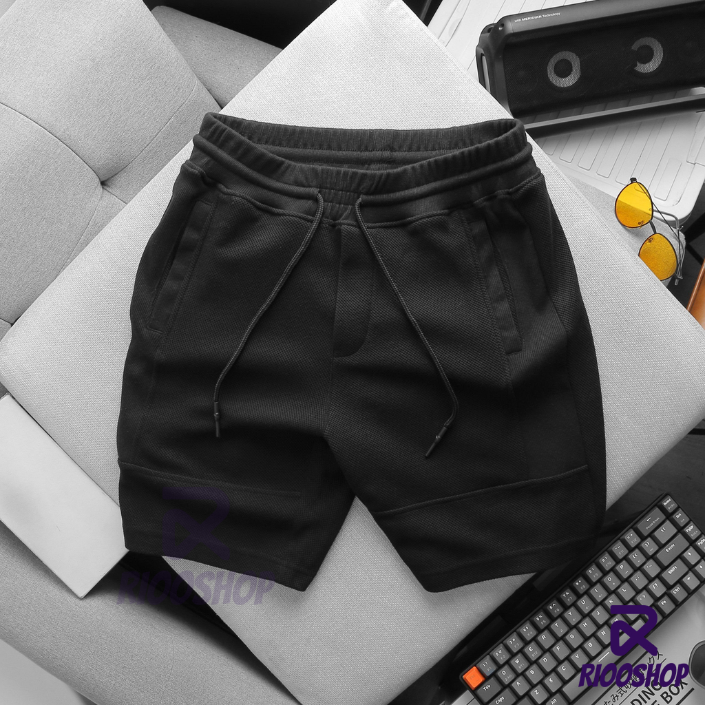 Quần đùi nam trơn, quần short thun nam cao cấp, màu xanh, đen, xám, kem đẹp, mặc đi làm, đi chơi RIOOSHOP RPS005