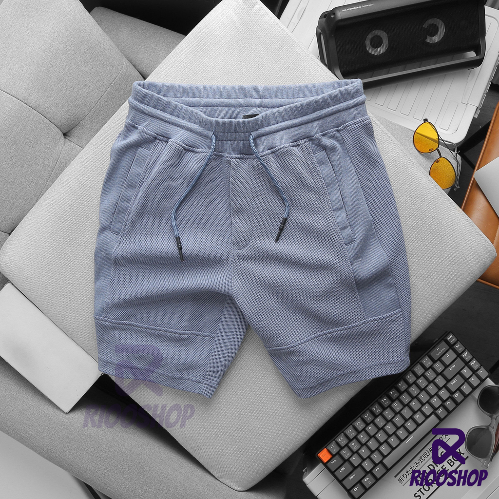 Quần đùi nam trơn, quần short thun nam cao cấp, màu xanh, đen, xám, kem đẹp, mặc đi làm, đi chơi RIOOSHOP RPS005