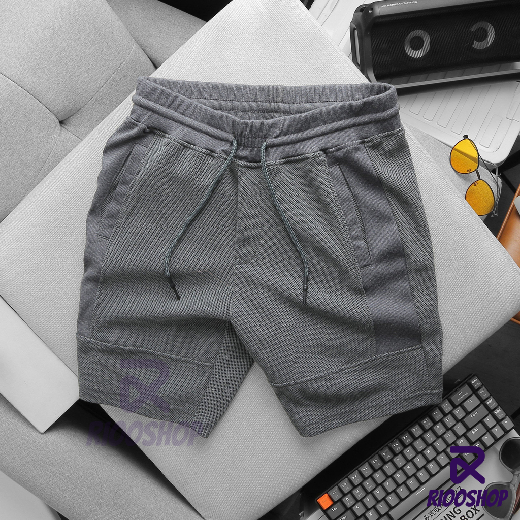 Quần đùi nam trơn, quần short thun nam cao cấp, màu xanh, đen, xám, kem đẹp, mặc đi làm, đi chơi RIOOSHOP RPS005