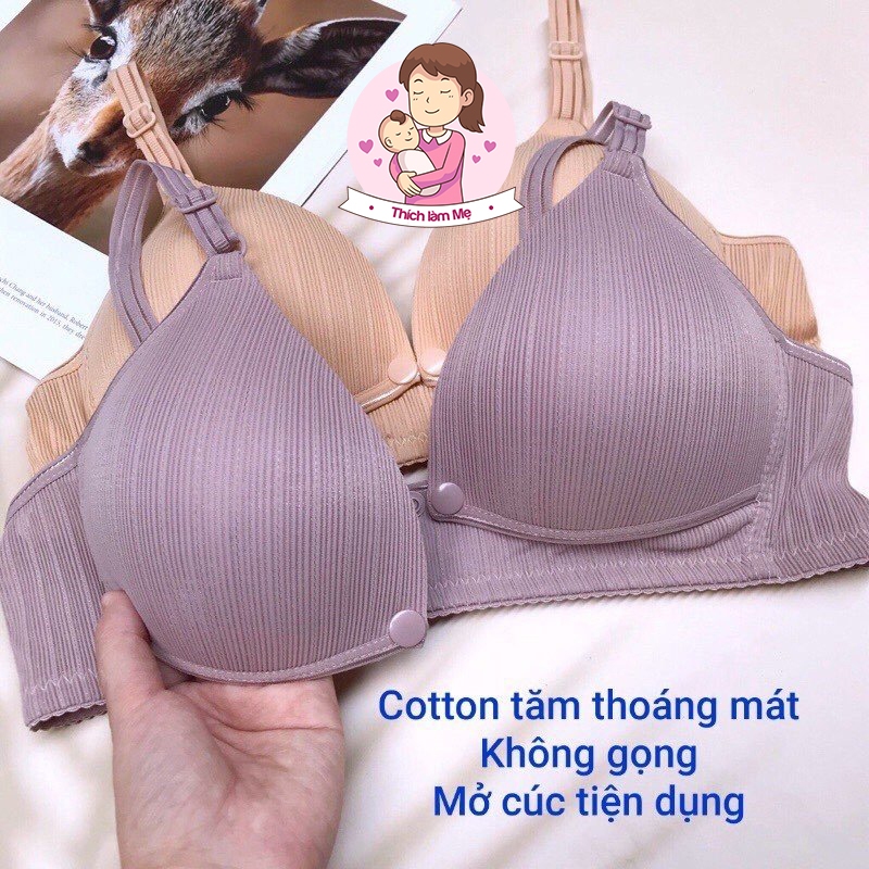 Áo lót bầu và sau sinh cho con bú Kẻ Tăm, chất cotton mềm mịn