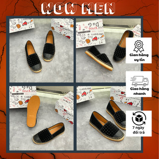 Giày Slipon Phillip Plein đế cói - Giày lười đính đá phong cách FUlL Box thẻ