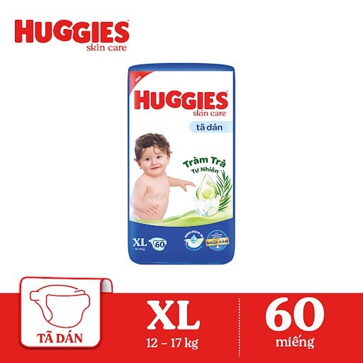 Bỉm/Tã dán Hucggies M76,L68,Xl60,XXL56