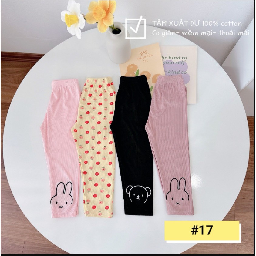 SET 4 QUẦN LEGGING THỎ BÉ GÁI SIÊU XINH