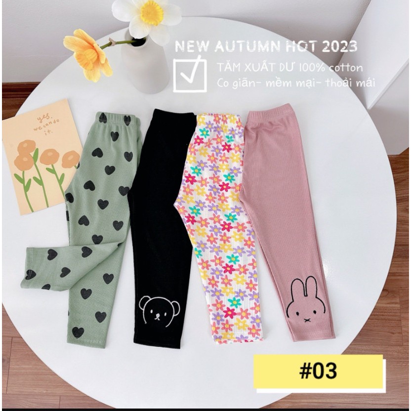 SET 4 QUẦN LEGGING THỎ BÉ GÁI SIÊU XINH