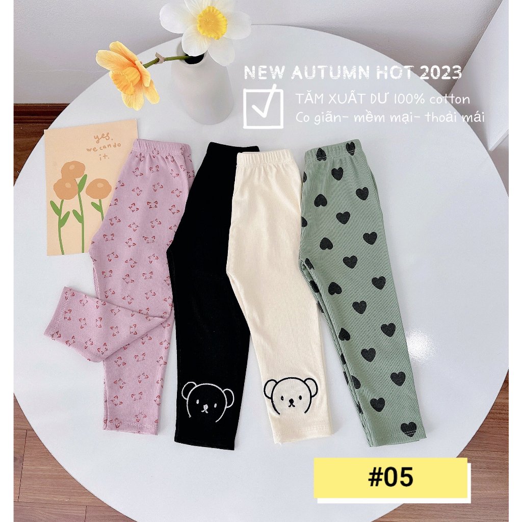 SET 4 QUẦN LEGGING THỎ BÉ GÁI SIÊU XINH