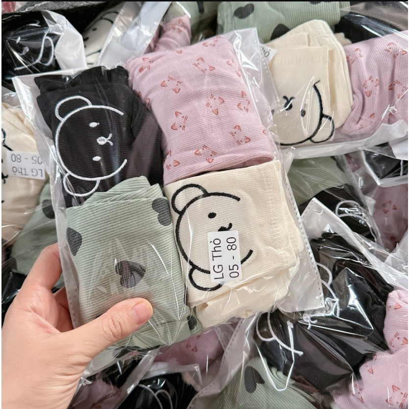 SET 4 QUẦN LEGGING THỎ BÉ GÁI SIÊU XINH