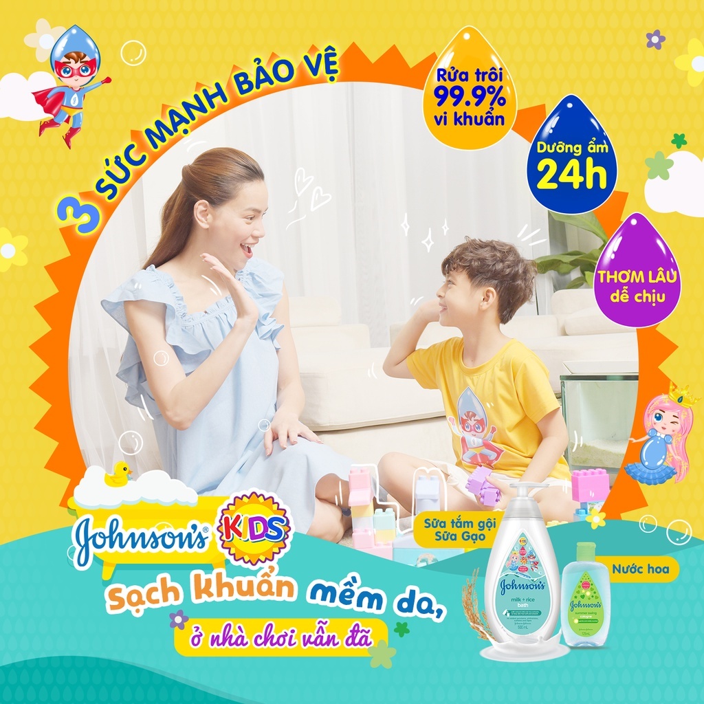 Sữa Tắm Dưỡng Ẩm Sữa Gạo Johnson’s Milk+Rice Baby Bath 1000ml