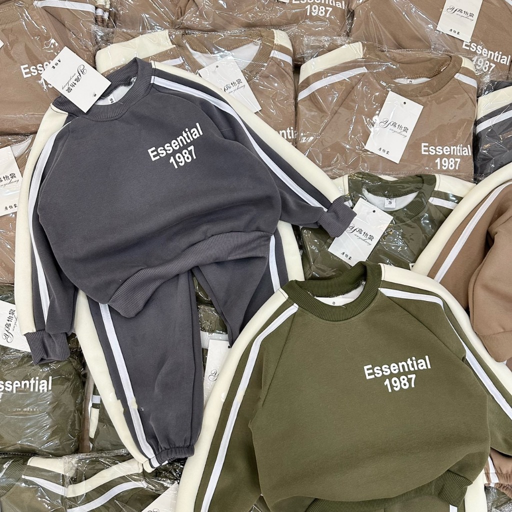 Quần áo trẻ em , sét bộ quần áo nỉ 2 dai QC 1987 siêu đẹp cho bé trai 10-30kg