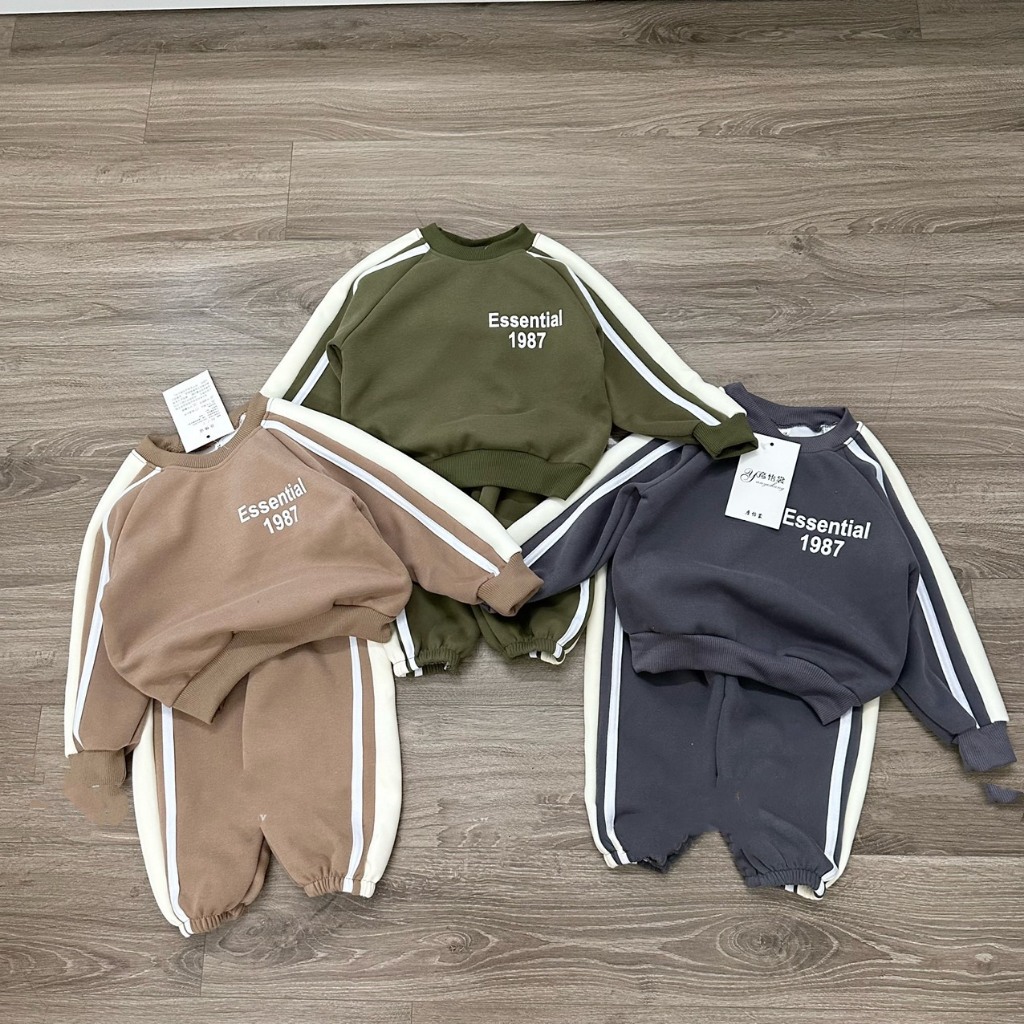 Quần áo trẻ em , sét bộ quần áo nỉ 2 dai QC 1987 siêu đẹp cho bé trai 10-30kg