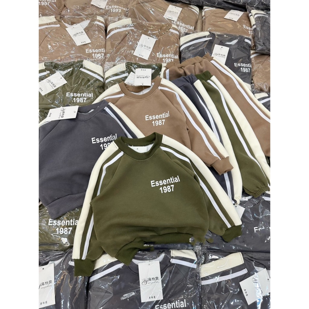 Quần áo trẻ em , sét bộ quần áo nỉ 2 dai QC 1987 siêu đẹp cho bé trai 10-30kg