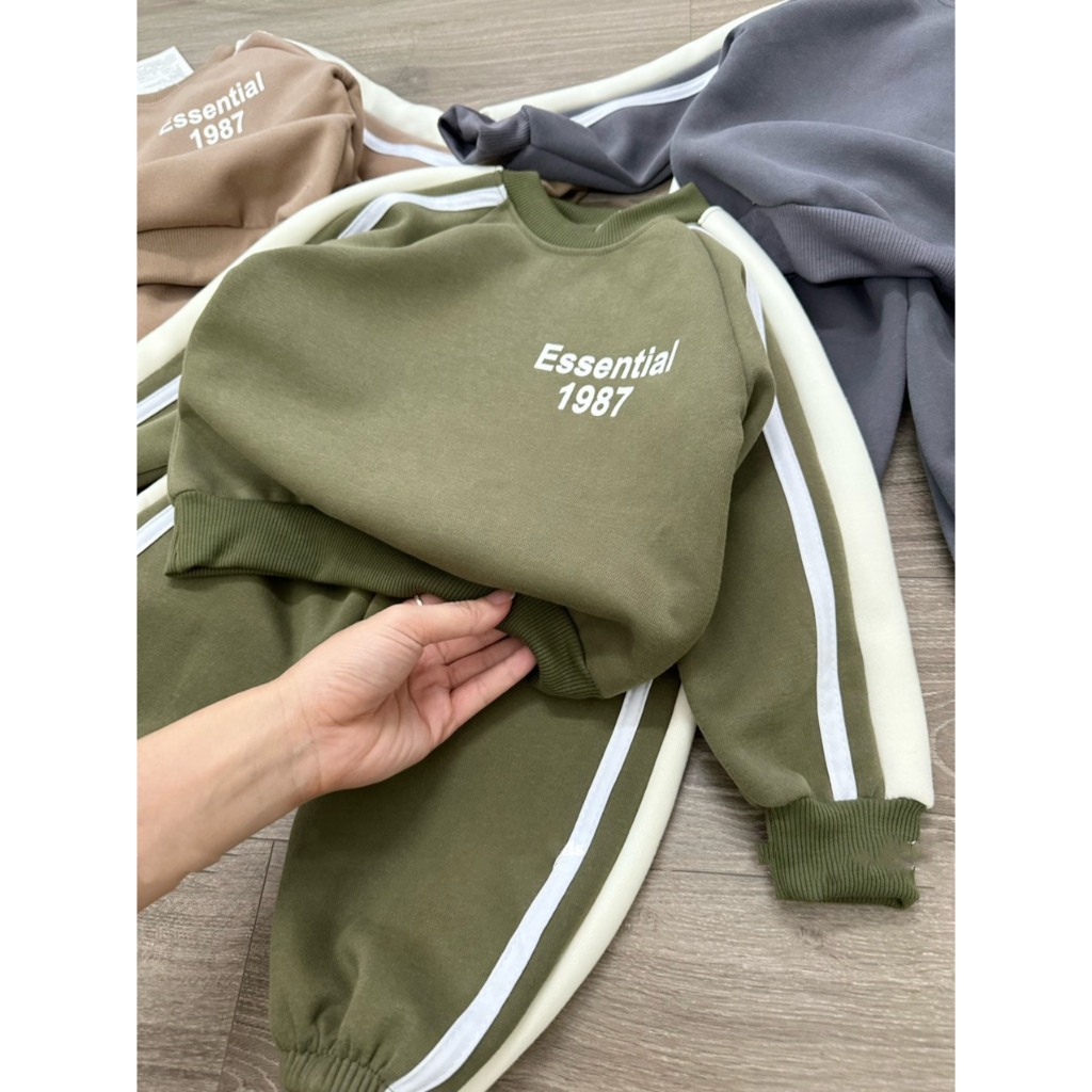 Quần áo trẻ em , sét bộ quần áo nỉ 2 dai QC 1987 siêu đẹp cho bé trai 10-30kg