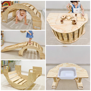 Bập bênh cầu vồng 5in1, Rainbow Rocker, Sensory Table, bập bênh Uydecor