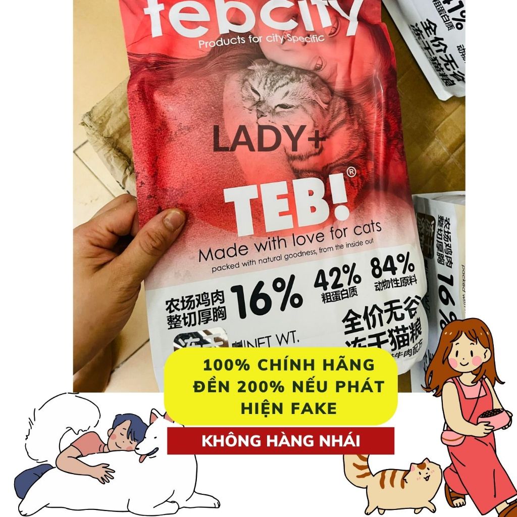 1,5KG  Thức ăn hạt cho mèo Teb City Hạt cho mèo con Teb City E với thịt sấy Grain Free tăng cân dưỡng lông