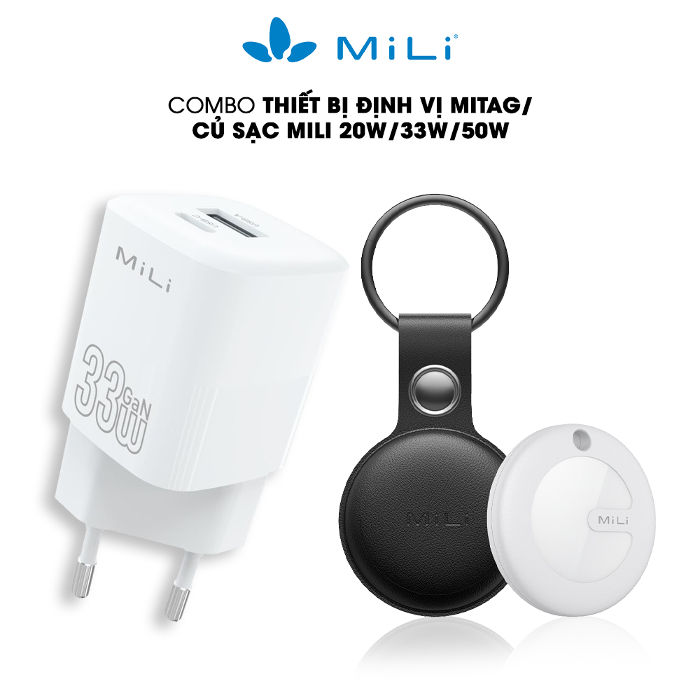 Combo củ sạc nhanh MiLi PD và thiết bị định vị MiLi Mitag HD-P16 - Bảo hành 12 tháng