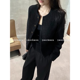  Áo khoác dạ lông cừu dáng ngắn WGWE cúc đồng Quảng Châu cao cấp 