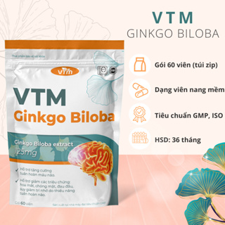 Viên uống bổ não VTM Ginkgo Biloba giảm hoa mắt, chóng mặt