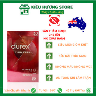 Bao cao su durex thin feel, siêu mỏng, hộp 30 chiếc