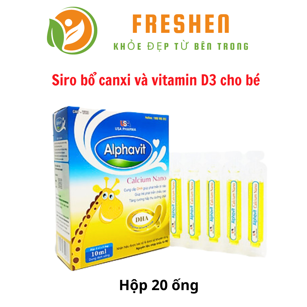 Alphavit Calcium Nano bổ sung canxi cho bé 20 ống x 10 ml