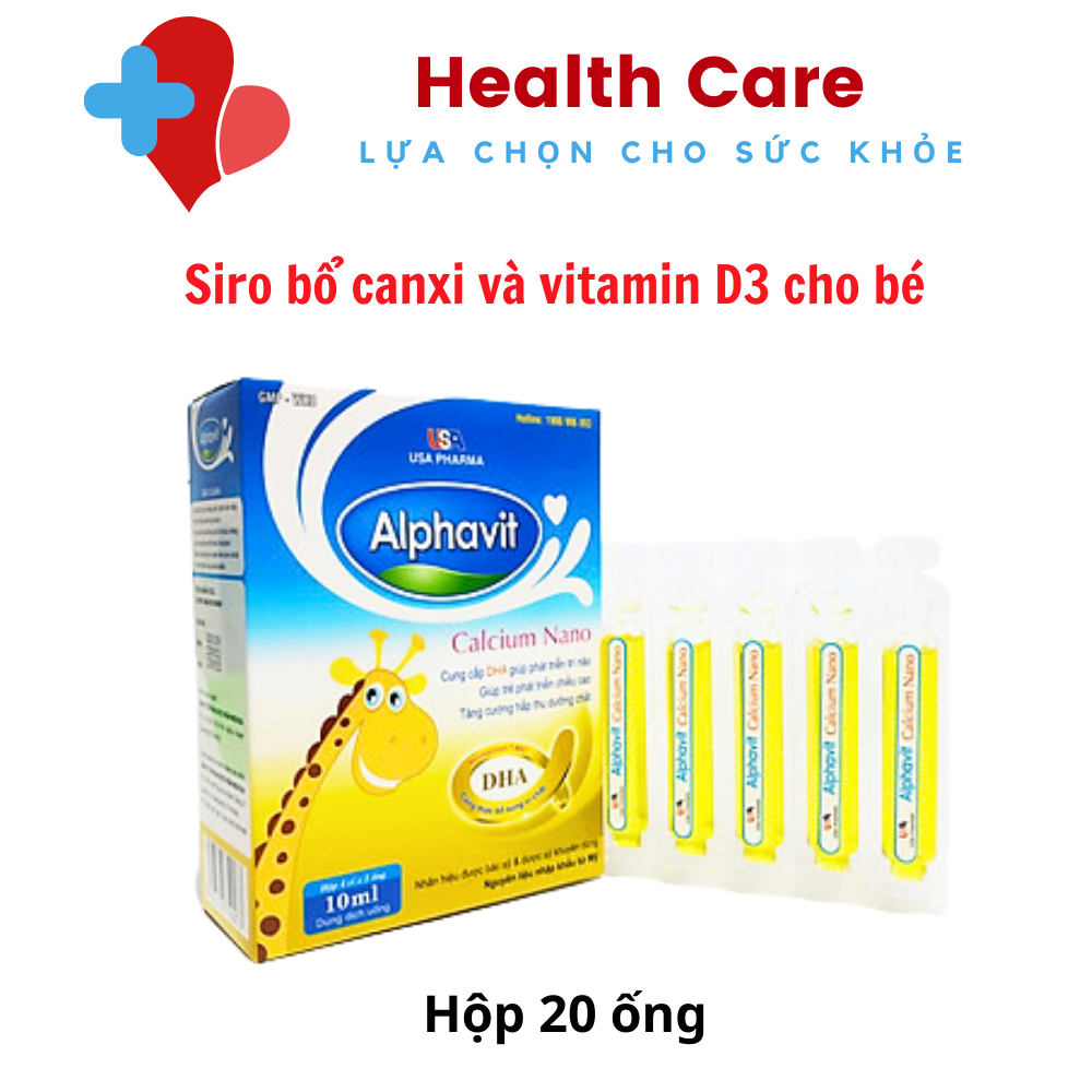 Alphavit Calcium Nano bổ sung canxi cho bé 20 ống x 10 ml