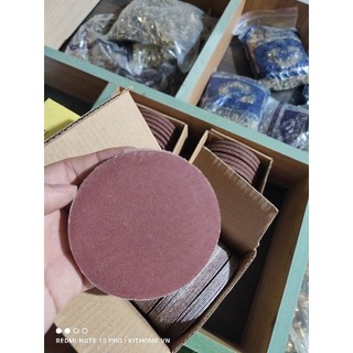 Nhám tròn 100 mm | Nhám A 100 dán xốp trà | Giấy nhám trà gỗ | Nhám trà dính | Giấy nhám trà xoong nồi | Nhám trà gỗ sắt