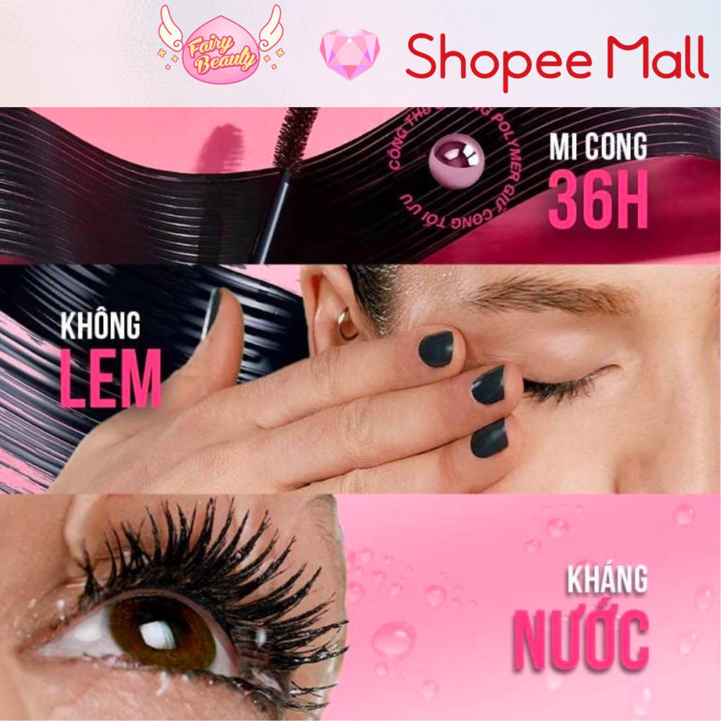 [MAYBELLINE NEW YORK] Mascara Dài Và Cong Mi Hyper Curl Waterproof Chuốt Mi Đen 3ml