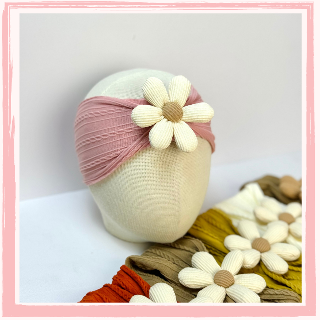 Turban, băng đô thun bản to đính hoa cho bé yêu - BD04 - LunaKids [Ảnh thật]