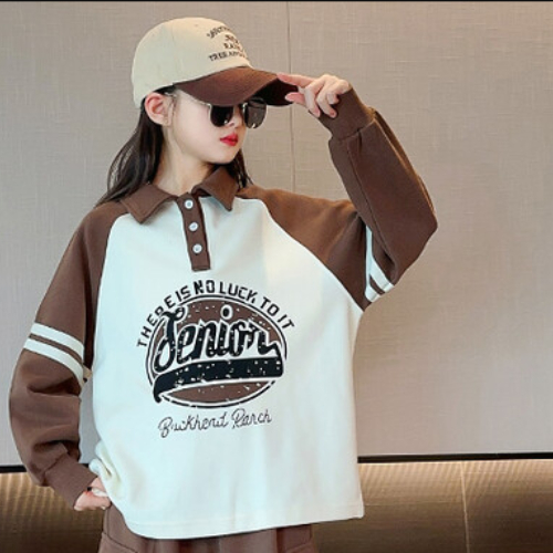 Bộ quần áo polo thu đông bé gái 18-55kg từ 6-14 tuổi mẫu Senior. Đồ bộ bé gái, set đồ bé gái