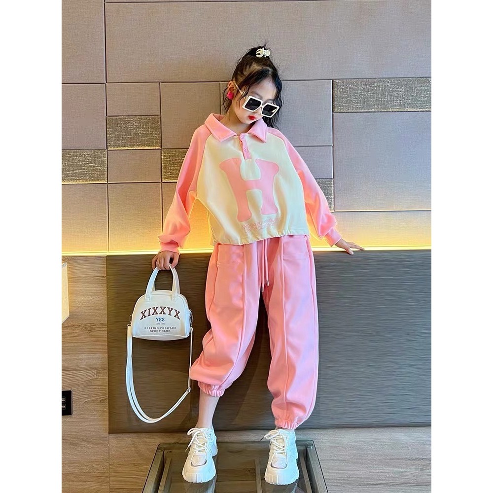 Bộ quần áo polo thu đông bé gái 18-55kg từ 6-14 tuổi mẫu Senior. Đồ bộ bé gái, set đồ bé gái