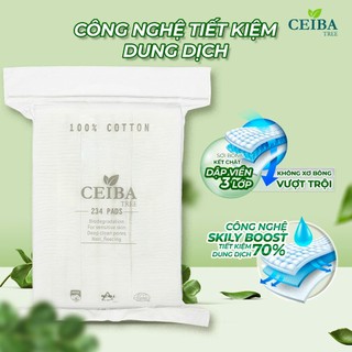 Combo 3 Bông Tẩy Trang Cotton Ceiba Siêu Tiết Kiệm Dung Dịch 234 Miếng x3