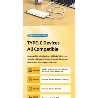 Cáp Sạc Nhanh Remax RC-191 65W Cổng Type C ra Type C