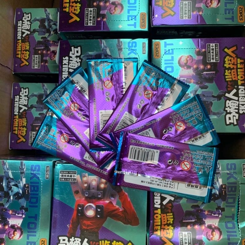 Sỉ Hộp 32 THẻ Bài Skibidi toilet túi 5 thẻ hàng đẹp