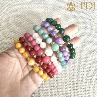  Vòng đá mã não 8 ly nhiều màu mix bi phay PDJ - Tặng kèm hộp đựng - Trang sức PDJ 