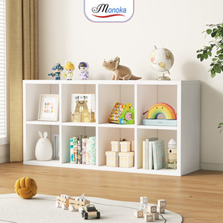 Kệ sách tổ ong 8 ô, kệ để đồ đa năng loại gỗ MDF dày 25mm màu full trắng thương hiệu Monoka - GA33